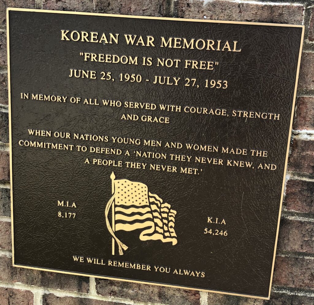 TOWNSEND KOREAN WAR MEMORIAL PLAQUE