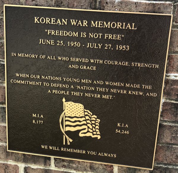 TOWNSEND KOREAN WAR MEMORIAL PLAQUE