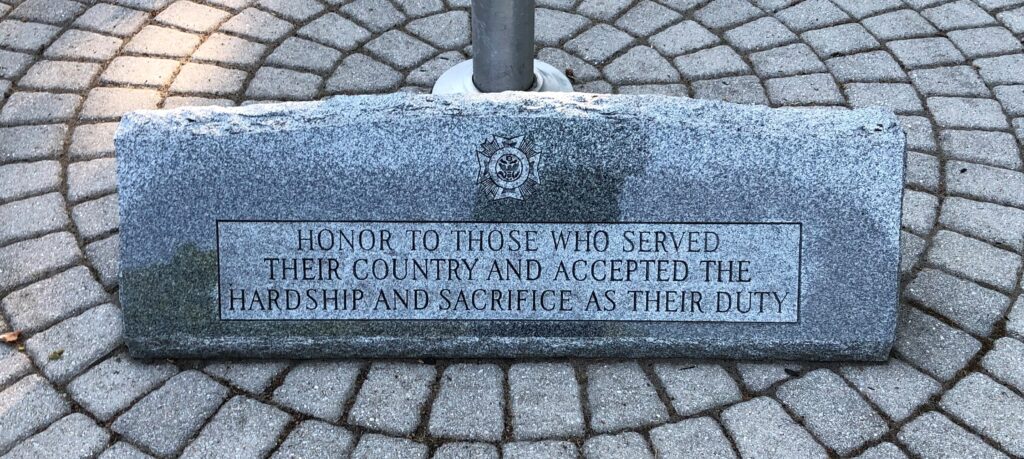VFW POST 5892 VETERANS MEMORIAL FLAGPOLE STONE