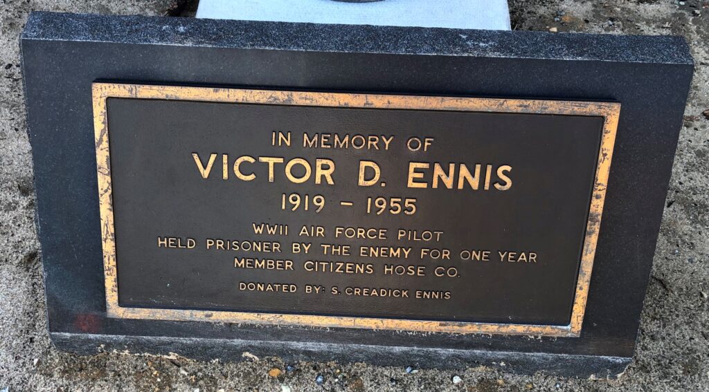 VICTOR D. ENNIS WAR MEMORIAL PLAQUE