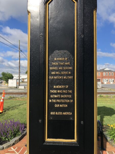 CLAYTON VETERANS PARK MEMORIAL PLAQUE B