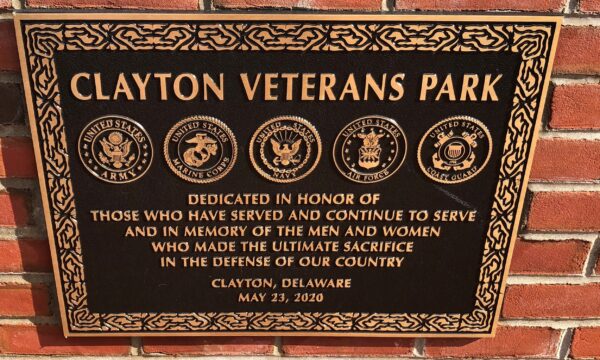CLAYTON VETERANS PARK MEMORIAL PLAQUE A