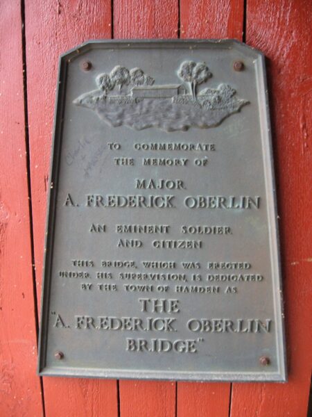 THE A. FREDERICK OBERLIN BRIDGE MEMORIAL PLAQUE