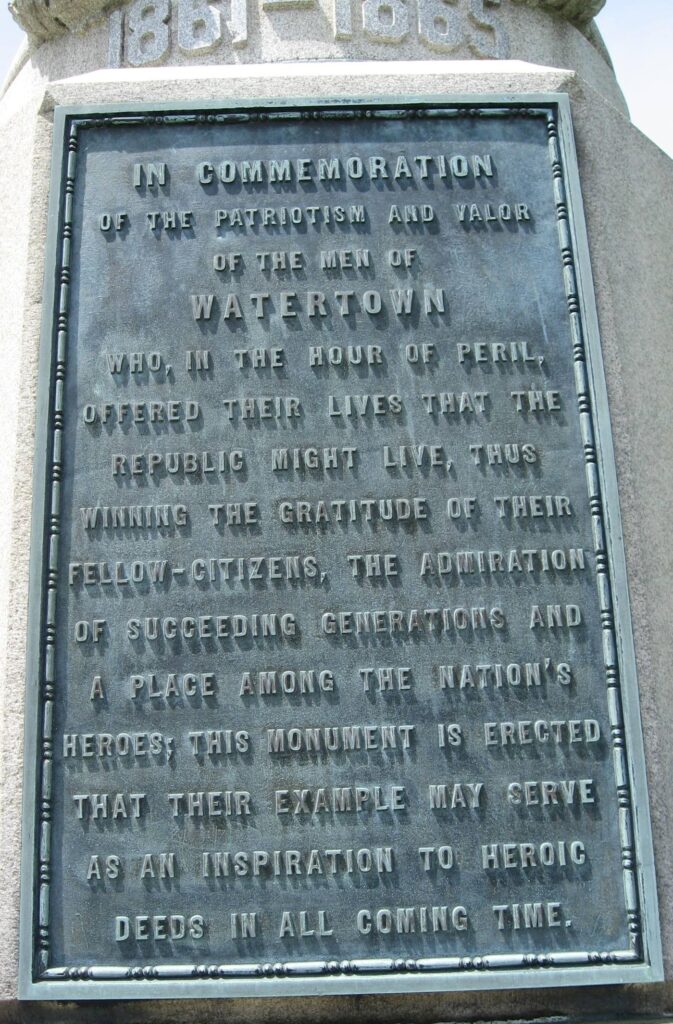 WATERTOWN CIVIL WAR MEMORIAL PLAQUE A