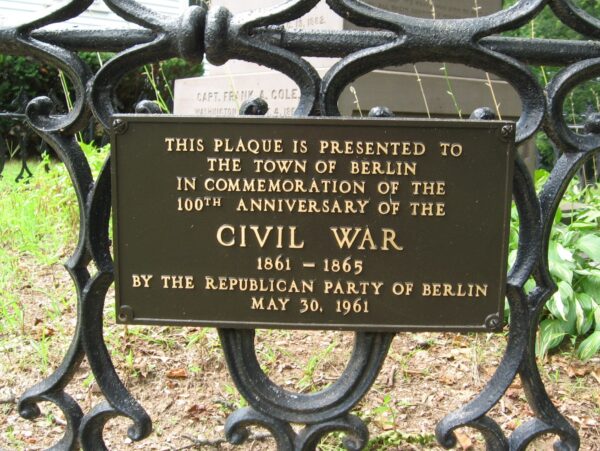 FIRST CIVIL WAR MONUMENT PLAQUE B