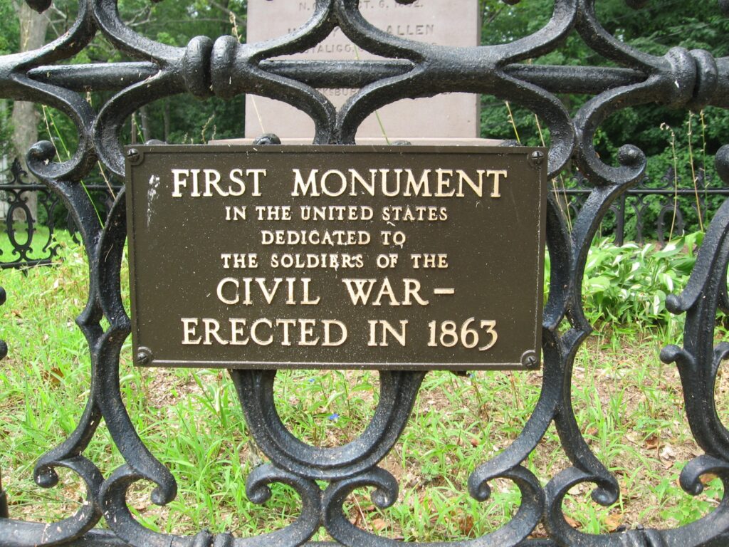 FIRST CIVIL WAR MONUMENT PLAQUE A