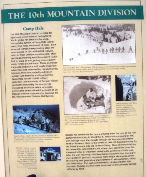 THE 10TH MOUNTAIN DIVISION WAR MEMORIAL PLAQUE