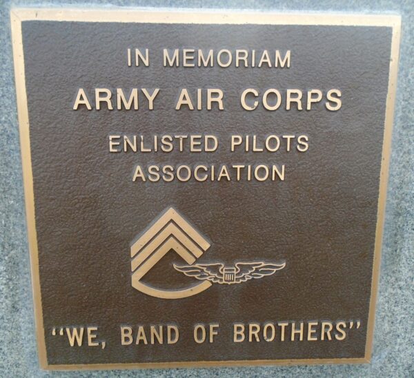 USAF ACADEMY AIR CORPS ENLISTED PILOTS WAR MEMORIAL PLAQUE
