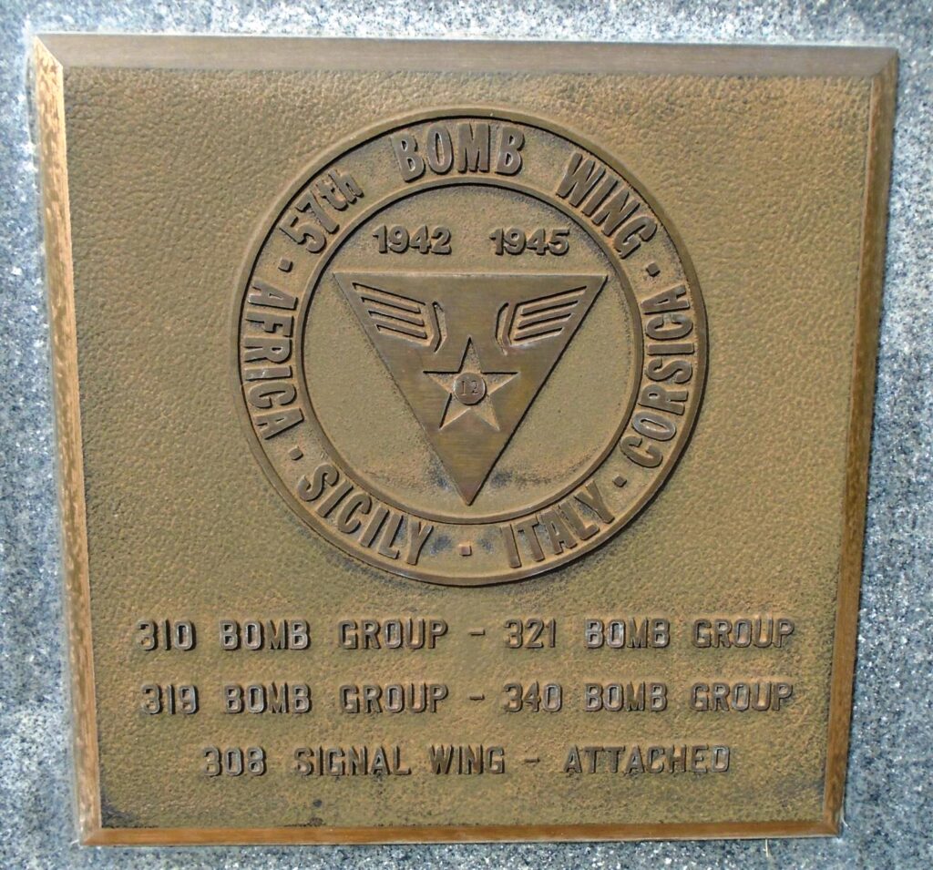 57TH BOMB WING WAR MEMORIAL PLAQUE