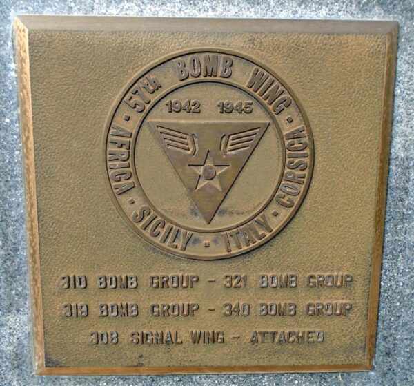 57TH BOMB WING WAR MEMORIAL PLAQUE