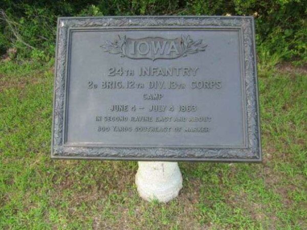 24TH IOWA INFANTRY RAVINE AT VICKSBURG MEMORIAL PLAQUE