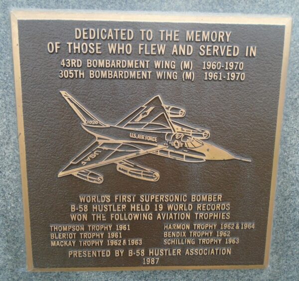 USAF ACADEMY 43RD BOMBARDMENT WING 305TH BOMBARDMENT WING MEMORIAL PLAQUE