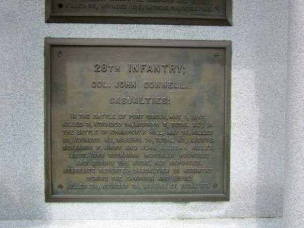 28TH IOWA INFANTRY AT VICKSBURG MEMORIAL PLAQUE