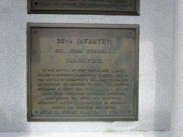 28TH IOWA INFANTRY AT VICKSBURG MEMORIAL PLAQUE