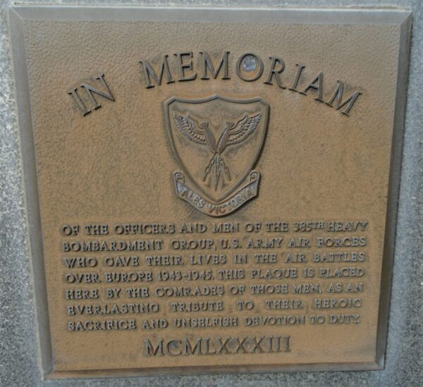 385TH BOMBARDMENT GROUP (H) WAR MEMORIAL PLAQUE