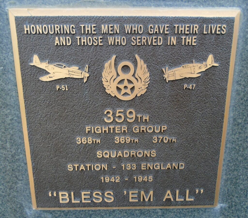 359TH FIGHTER GROUP WAR MEMORIAL PLAQUE