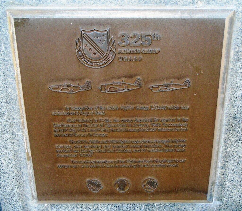 USAF ACADEMY 325TH FIGHTER GROUP WAR MEMORIAL PLAQUE