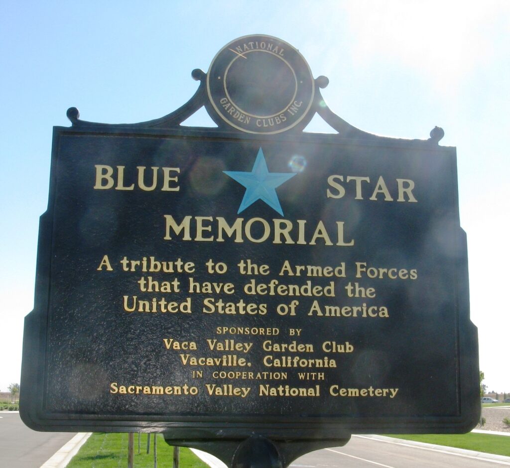 SACRAMENTO VALLEY NATIONAL CEMETERY BLUE STAR MEMORIAL MARKER
