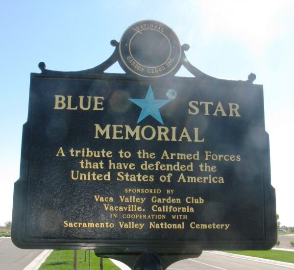 SACRAMENTO VALLEY NATIONAL CEMETERY BLUE STAR MEMORIAL MARKER
