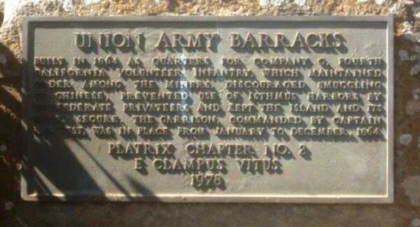 UNION ARMY BARRACKS WAR MEMORIAL PLAQUE