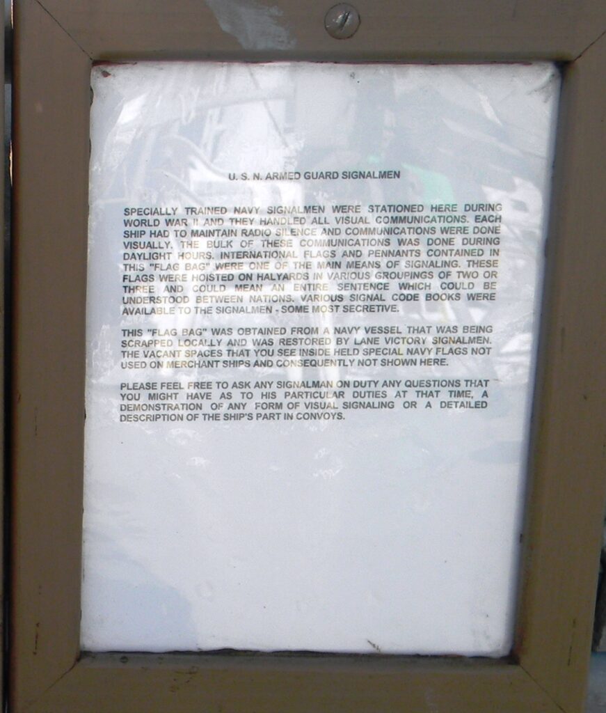 SS LANE VICTORY MEMORIAL SHIP PLAQUE B