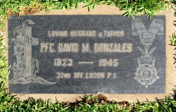 PFC. DAVID M. GONZALES MEDAL OF HONOR MEMORIAL GRAVESTONE