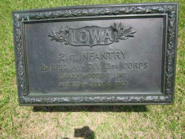 21ST IOWA INFANTRY SHARPSHOOTERS MEMORIAL PLAQUE