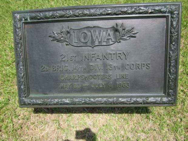 21ST IOWA INFANTRY SHARPSHOOTERS MEMORIAL PLAQUE