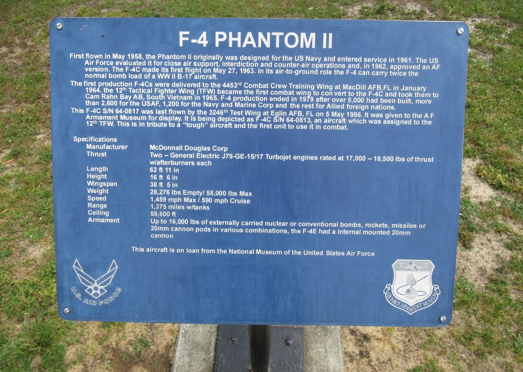 F-4 PHANTOM II AEROSPACE WALK OF HONOR PLAQUE