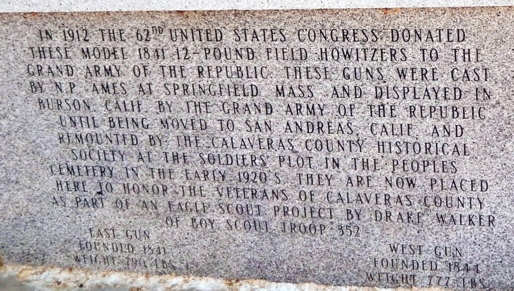 MODEL 1841 12-POUND FIELD HOWITZER MEMORIAL STONE