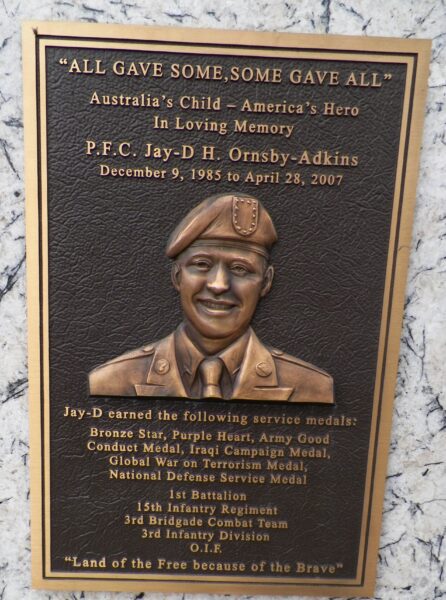 IONE VETERANS MEMORIAL PARK PLAQUE B