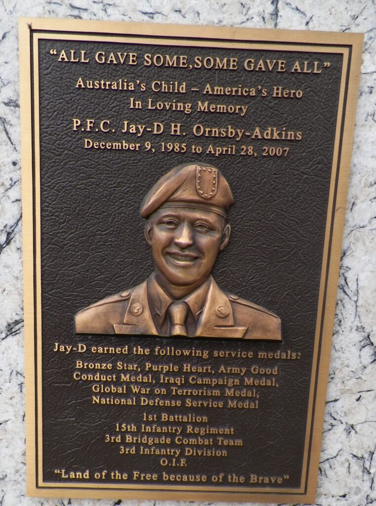 IONE VETERANS MEMORIAL PARK PLAQUE B