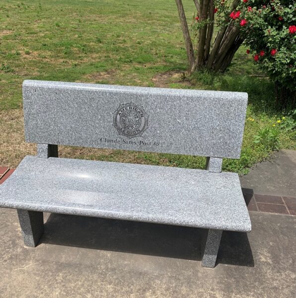 AMERICAN LEGION MEMORIAL CLAUDE SIMS POST #68 BENCH