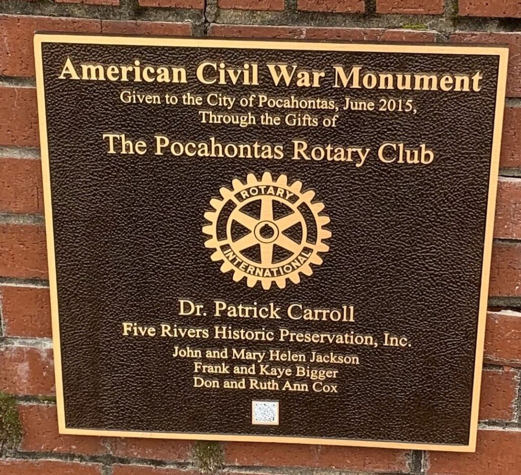 AMERICAN CIVIL WAR MONUMENT PLAQUE