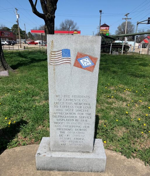 LAWRENCE CO. OPERATION DESERT SHIELD/DESERT STORM AND PREVIOUS WAR VETERANS MEMORIAL