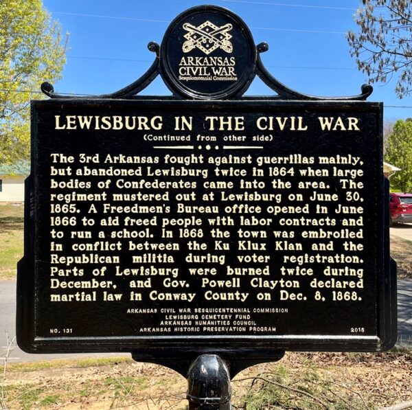 LEWISBURG IN THE CIVIL WAR MEMORIAL MARKER BACK