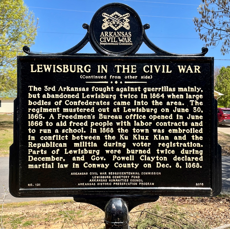 LEWISBURG IN THE CIVIL WAR MEMORIAL MARKER BACK