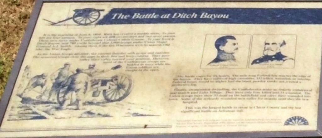 THE BATTLE AT DITCH BAYOU WAR MEMORIAL PANEL