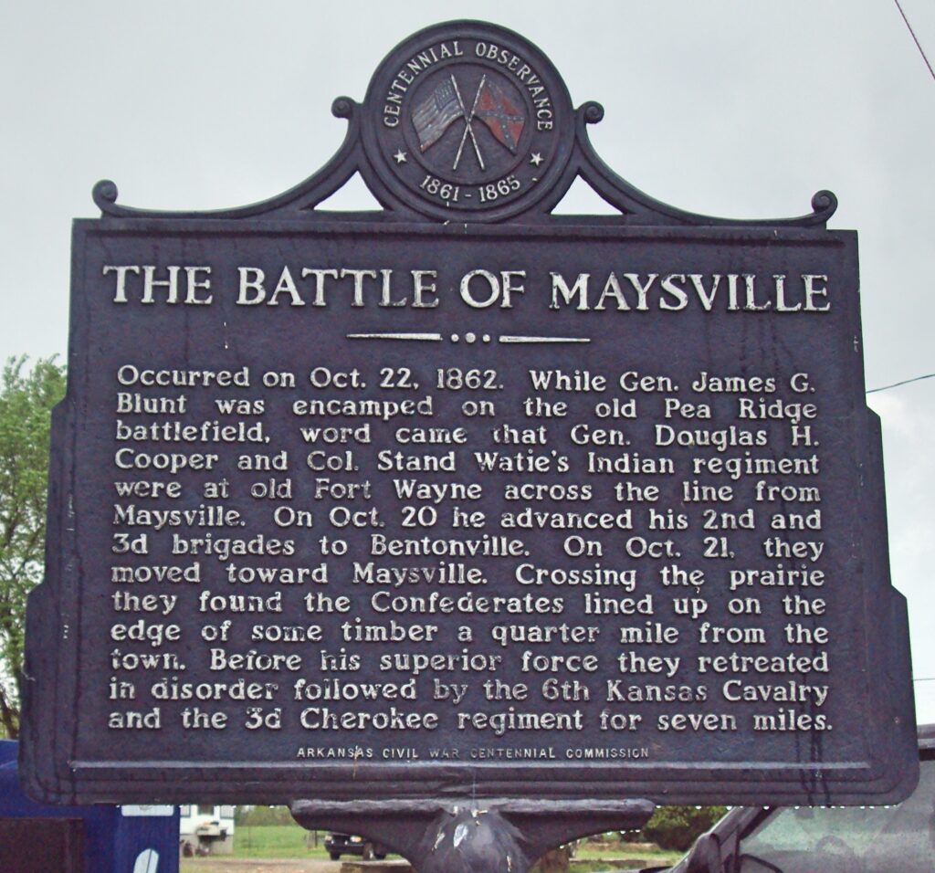 THE BATTLE OF MAYSVILLE WAR MEMORIAL MARKER
