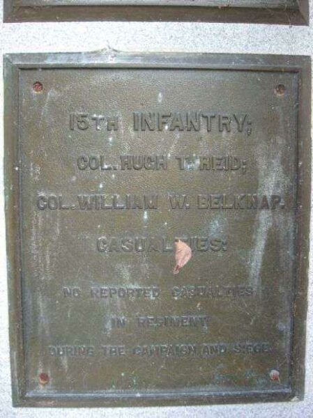 15TH IOWA INFANTRY AT VICKSBURG MEMORIAL PLAQUE