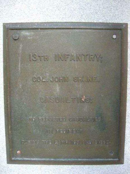 13TH IOWA INFANTRY AT VICKSBURG MEMORIAL PLAQUE