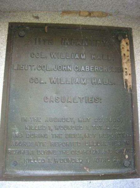 11TH IOWA INFANTRY AT VICKSBURG MEMORIAL PLAQUE