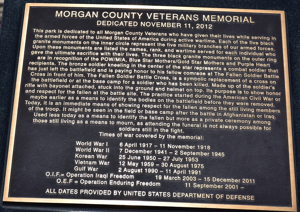 MORGAN COUNTY, AL VETERANS MEMORIAL PLAQUE