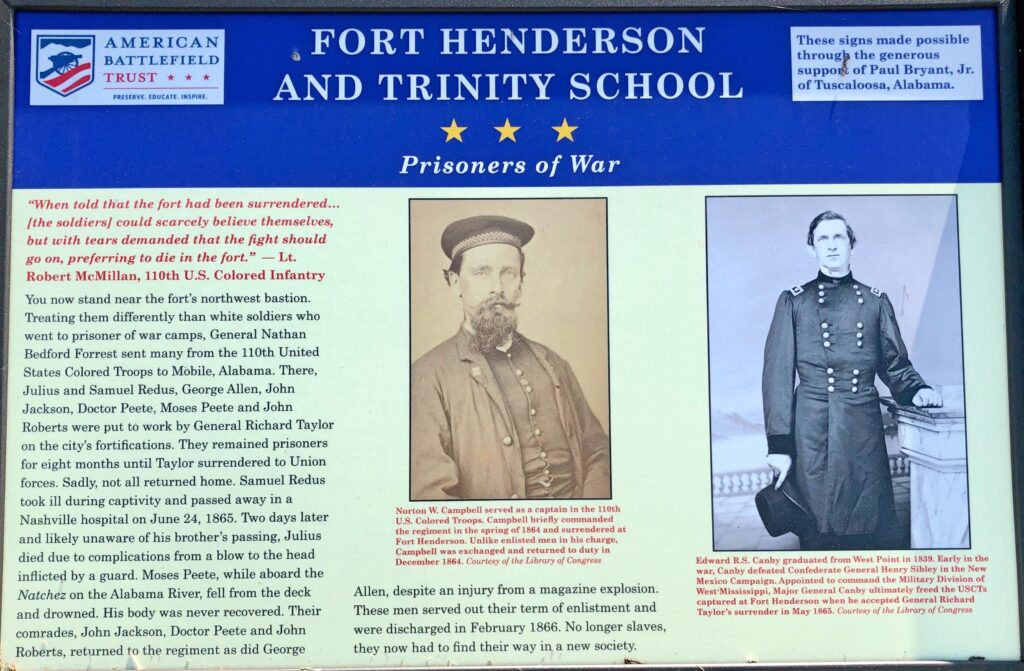 FORT HENDERSON AND TRINITY SCHOOL PRISONERS OF  WAR MEMORIAL PANEL