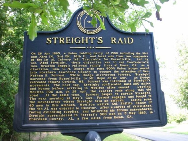 STREIGHT’S RAID WAR MEMORIAL MARKER