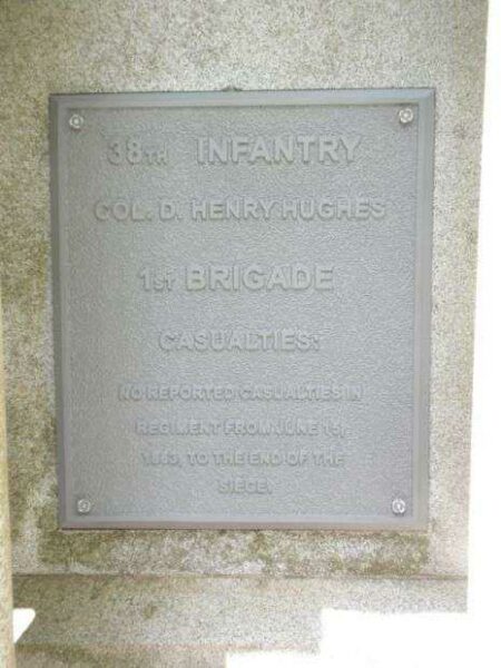 38TH INFANTRY AT VICKSBURG MEMORIAL PLAQUE