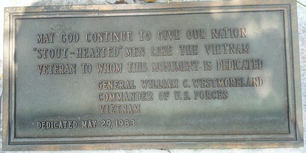 EUFAULA VIETNAM VETERAN’S MEMORIAL PLAQUE B