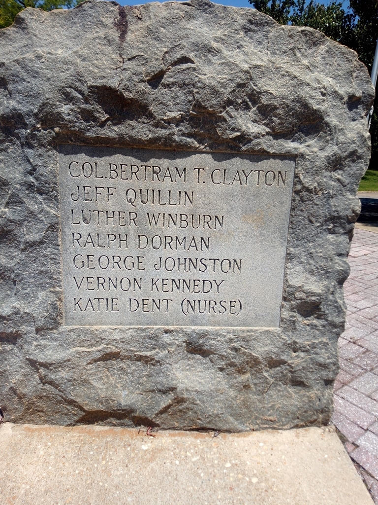 IN LOVING MEMORY OF THE CLAYTON SOLDIERS OF THE WORLD WAR MEMORIAL BACK