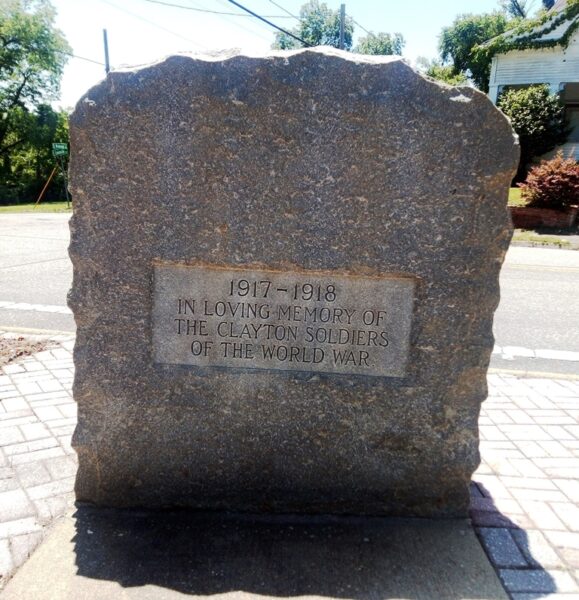 IN LOVING MEMORY OF THE CLAYTON SOLDIERS OF THE WORLD WAR MEMORIAL FRONT