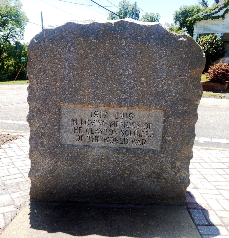 IN LOVING MEMORY OF THE CLAYTON SOLDIERS OF THE WORLD WAR MEMORIAL FRONT